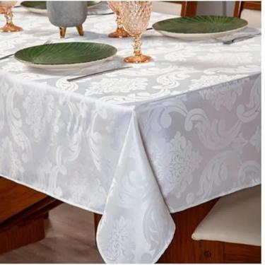Imagem de Toalha de Mesa Luxo Quadrada para 4 Lugares Jacquard Original Tecido Grosso