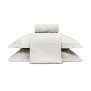 Imagem de Jogo de Cama King 300Fios 100%Algodão Appel Treccenti Névoa 4Pçs - APP