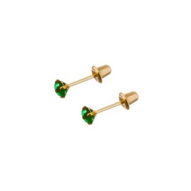 Imagem de Brinco Ouro 18k Zircônia Solitário 2,50mm Recém Nascido 2º Furo BL-220