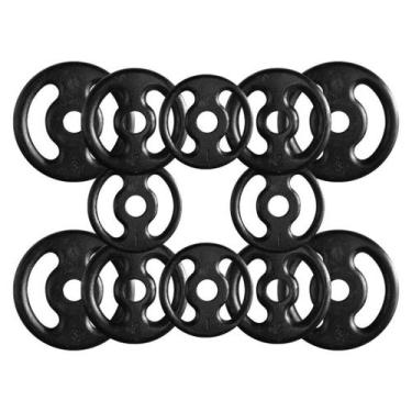 Imagem de Combo com 12 Anilhas de Ferro Fundido - 24 Kg - 2M