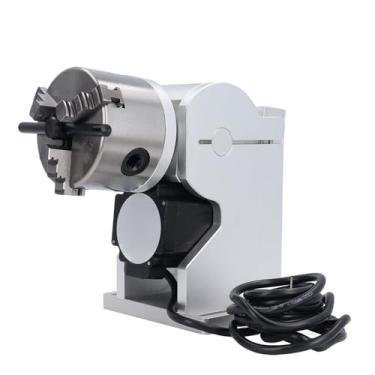 Imagem de Eixo giratório de mandril de 80 mm Fresadora CNC Cabeça de acionamento Dispositivo giratório universal DC24V Liga de alumínio de aço inoxidável durável de alta precisão para