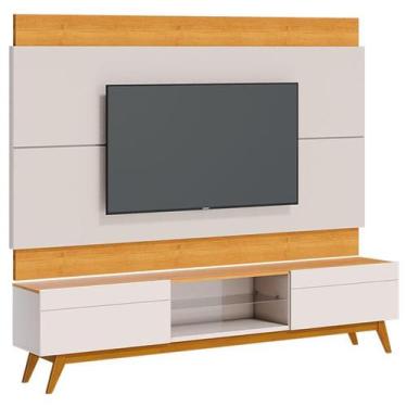 Imagem de Rack Bancada 2 Gavetas e Painel para Tv Classic 2.2 Off White Nature -