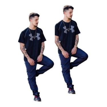 Imagem de 2 Calças Tactel Masculina Skinny Jogger 2 Bolsos Barata 416 - J94 Conf