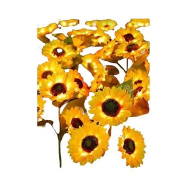 Imagem de Luz LED Solar Em Forma De Girassol Para Jardim, Lâmpada À Prova d'Água