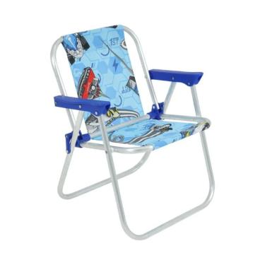 Imagem de Cadeira Infantil Aluminio Hot Wheels Azul Bel