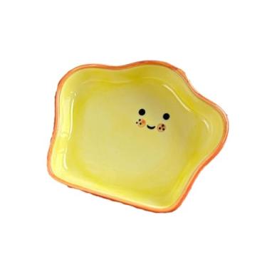 Imagem de Prato de croissant de cerâmica quente para uso doméstico fofo prato de vinagre em formato especial - torrada