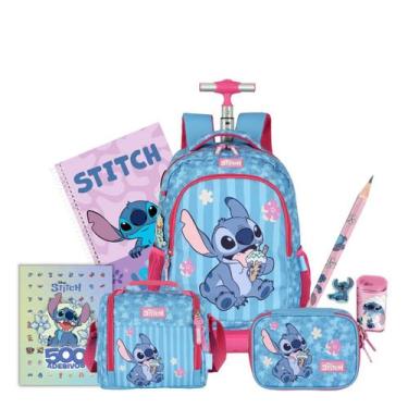Imagem de Kit Mochila Stitch e Angel Rodinhas Lancheira E Estojo Box - Luxcel, M