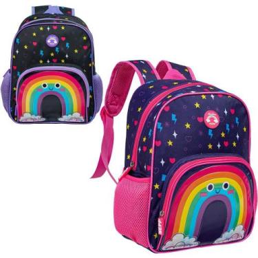 Imagem de Mochila Infantil Fem Arco-Íris Com Lantejoula Mágica Yepp 13 - Bf Bras