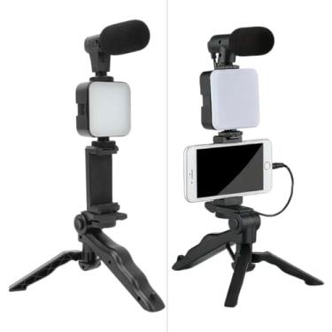 Imagem de Kit de Gravação 5 em 1 para Celular – Tripé, LED, Microfone e Controle Remoto Para Blogueiro Kit de Gravação Completo para Criadores de Conteúdo