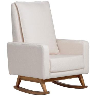 Imagem de Poltrona de Amamentação Com Balanço Base Nina Noah D02 Bouclê Off White B-114 - Lyam Decor