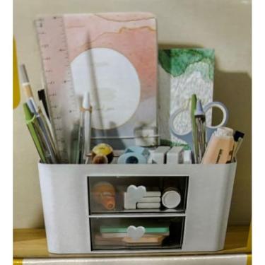 Imagem de Organizador Mesa Porta Treco Caneta Gaveta/Maquiagem Escritório Multiuso(2617 Branco)