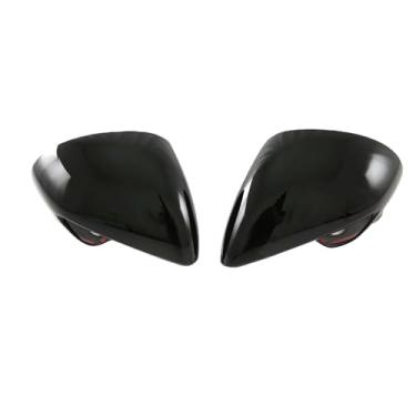 Imagem de Capa de espelho exterior do carro compatível com byd golfinho 2021-2025 fibra de carbono espelhos laterais tampas casos auto-adesivo 2 peças(RHD Gloss Black)