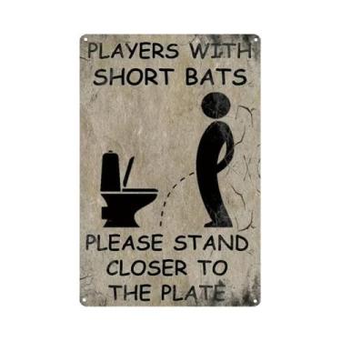 Imagem de Placa Vintage De Urinol De Beisebol Para Banheiro Masculino, Decoração