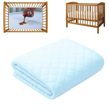 Imagem de Capa Protetora de Colchão para Berço - Impermeável e Matelado, Inclui 2 Unidades Azul Menino