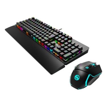 Imagem de Teclado Mecânico Gamer Com Mouse Led Rgb Com Fio Usb Bk-09 (Preto)