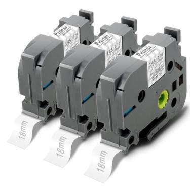 Imagem de Fita adesiva Pristar TZe-145 18 mm branca sobre transparente, pacote c