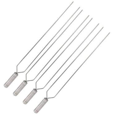 Imagem de Espeto Duplo Inox 80cm Cabo Revestido Alumínio Churrasco - INOX LAURIN