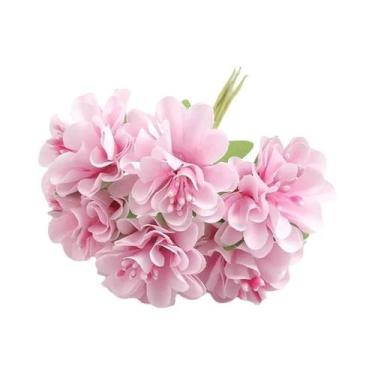 Imagem de Buquê De Mini Flores De Cravo De Seda 6 Peças Para Decoração De Casa, 