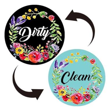 Imagem de Ímã de lava-louças, sinal limpo e sujo, placa dupla face reversível, acessórios de cozinha, para cozinha, lava-louças, geladeira, máquina de lavar, casa magnética para animais de estimação e