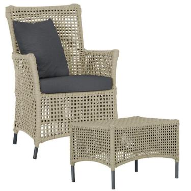 Imagem de Poltrona E Mesa Igapó Em Alumínio Preta Corda Náutica E11 Rami