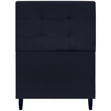 Imagem de Cabeceira Decorativa Ivy Para Cama De Solteiro 90 Cm Suede Preto, Suede