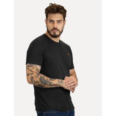 Imagem de Camiseta Colcci Masculina Slim Back To Basics Orange Logo Preta-Masculino