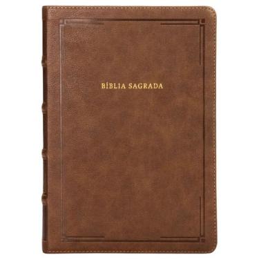 Imagem de Livro - Bíblia NVI Referência, Capa luxo marrom, Barroca, Letras de Je