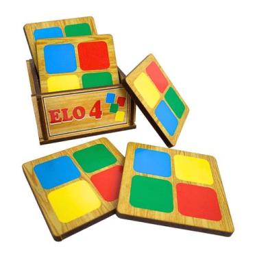 Imagem de Desafio Das Cores Raciocínio Lógico Elo 4 Brinquedos Educativos Madeir