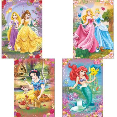 Imagem de CADERNO BROCHURA CAPA DURA 1/4 PRINCESAS DISNEY 80FL TILIBRA