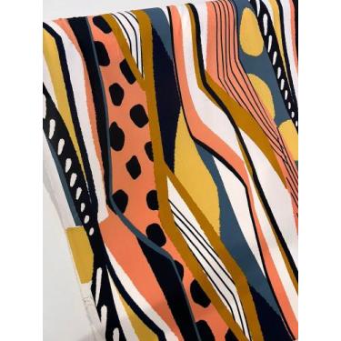 Imagem de Tecido Crepe Duna Estampado 1m x 1,46 Leve Fresquinho Para Vestidos Sa