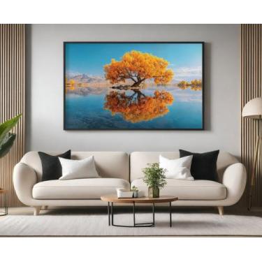 Imagem de Quadros Decorativos com Moldura Árvore Ipe Amarelo Lago para Sala Quar
