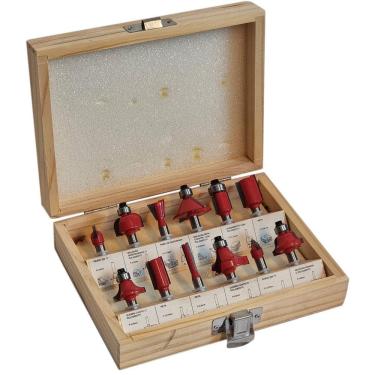 Imagem de Kit 12 Fresas Retas Haste 1/4 Para Tupia Htom