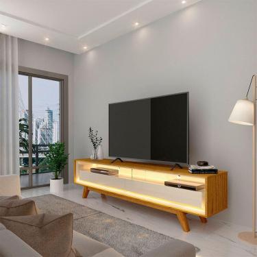 Imagem de Rack para TV com LED Requinte 172 Naturale Off White - Gelius
