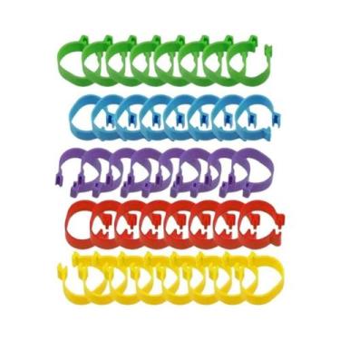 Imagem de 100 Unidades De Anéis Plásticos Para Pés De Galinha, Presilhas De Iden