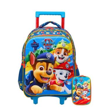 Imagem de Kit Escolar Patrulha Canina Mochila Rodinha + Estojo Box - Xeryus