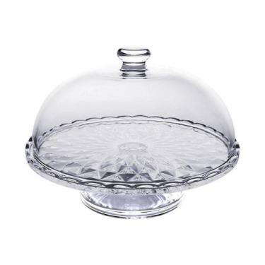 Imagem de Boleira centro mesa vidro com cupula diamond 29cm hauskraft