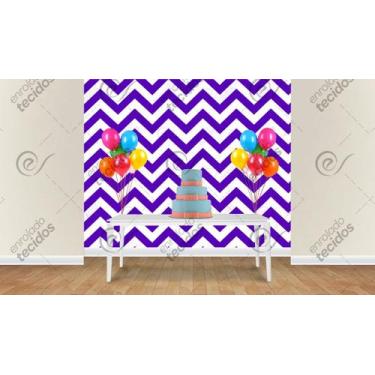 Imagem de Painel em Jacquard Estampado Listrado Roxo, 3,00 x 2,80