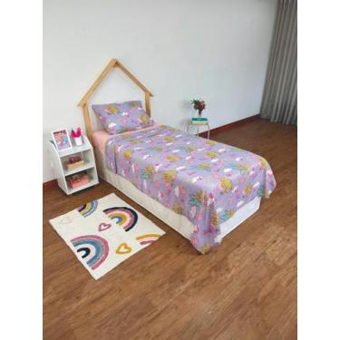 Imagem de Jogo De Cama Infantil Barbie Microfibra Lilas 3 Peças Lepper