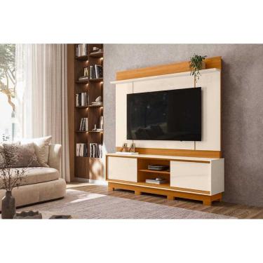 Imagem de Painel Siena para TV de até 75 polegadas (Com Pés) - Cinamomo Off White - Madetec