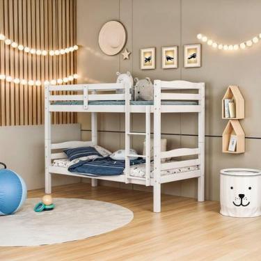 Imagem de Beliche Infantil Madiz em Madeira Maciça Branco - Arbol Movelaria