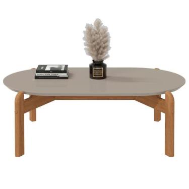 Imagem de Mesa de Centro Oval Colombo Off White Cedro - CasaH