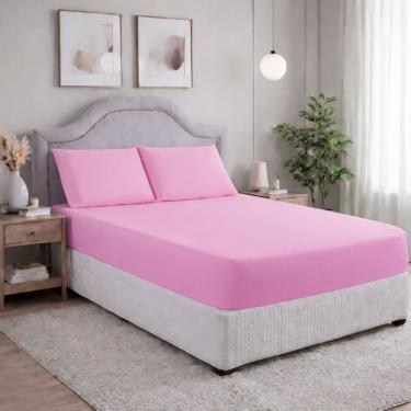 Imagem de Lençol Queen 400 Fios Micropercal 3 Peças Macio e Resistente