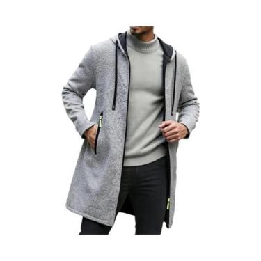 Imagem de Jaqueta De Moletom Masculina Com Capuz E Zíper, Manga Longa, Quente Pa
