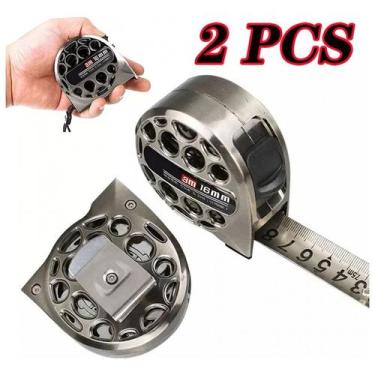 Imagem de Régua retrátil de aço inoxidável de 3 m anticorrosiva (pacote com 2) -