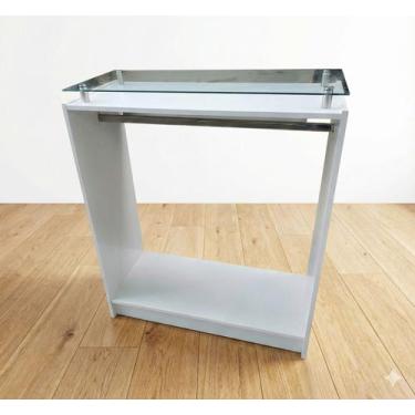 Imagem de Balcão central para loja expositor arara cabideiro com vidro boutique 