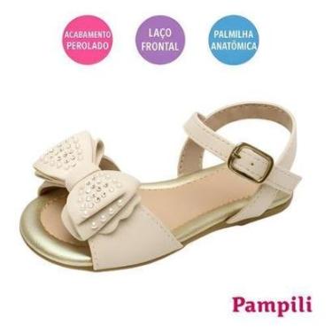 Imagem de Sandália Infantil Pampili Pérola Laço Strass Antiderrapante-Feminino