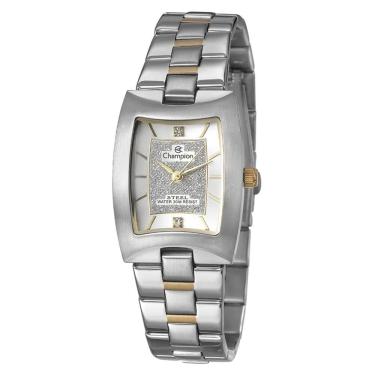 Imagem de Relógio Champion Feminino Ref: Cs28094s Retangular Aço Bicolor