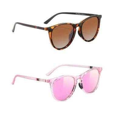 Imagem de Óculos De Sol Polarizados Femininos Oversized Com Formato Redondo E Po