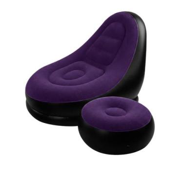 Imagem de Poltrona Puff Sofá Inflável Apoio Portátil Aveludado Lounge - CLICK HO