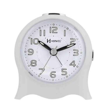 Imagem de Relógio de Mesa Despertador Herweg Fantasminha Branco 257221